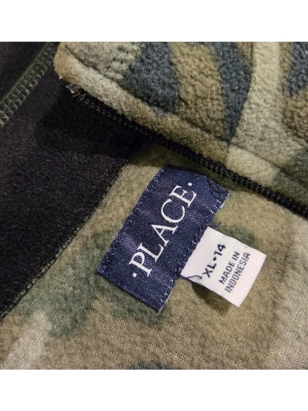 New! Boys 14 Childrens Place 1/4 Zip Camo Fleece Pullover & Cat Jack Blue Shorts